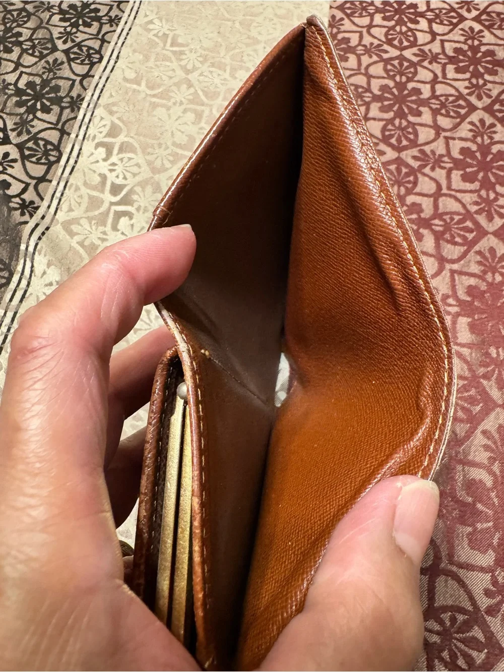 Louis Vuitton Monogram Canvas Compact Snap Wallet in Brown with Gold Hardware